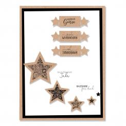 Stanzschablone + Stempelset - Mundart Stempel - Sterne 