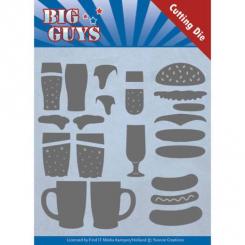 Stanzschablone - Yvonne Creations - Big Guys - Bier, Hamburger, Bratwurst 