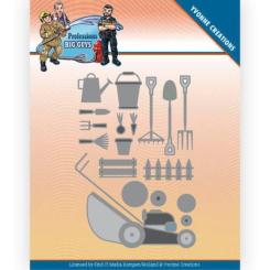 Stanzschablone - Yvonne Creations - Big Guys Professions - Rasenmäher, Gartengeräte 