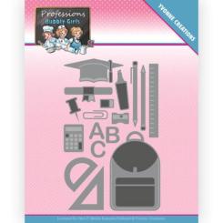 Stanzschablone - Yvonne Creations - Bubbly Girls Professions - Schule Utensilien 