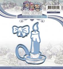 Stanzschablone - Yvonne Creations - Bunte Weihnachten - Kerze 