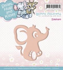 Stanzschablone - Yvonne Creations - Lächeln, Umarmungen und Küsse - Elefant 