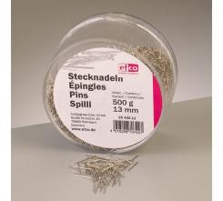 Stecknadeln vernickelt 13mm für Pailletten ca.500g / in der Kunststoffdose 