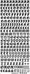 Stickerbogen Alphabet Gothic 100x230mm Silber Silber