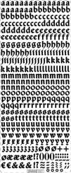 Stickerbogen Alphabet Gothic klein 100x230mm 