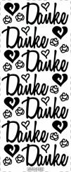 Stickerbogen Danke 100x230mm Gold Gold
