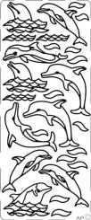 Stickerbogen Delfine 100x230mm Blau Blau