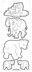 Stickerbogen Elefant und Eisbär 100 x 230mm Trans.Silber Trans.Silber