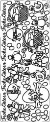 Stickerbogen Frohe Ostern + Bilder Stickerbogen 100x230mm 