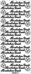 Stickerbogen Herzlichen Dank 100x230mm Silber Silber