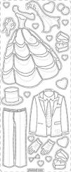 Stickerbogen Hochzeit / Brautpaar 100 x 230mm 