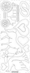 Stickerbogen Hochzeit / Kutsche 100 x 230mm 
