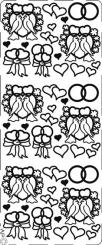 Stickerbogen Hochzeit Tauben 100x230mm 