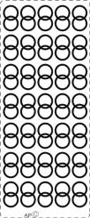 Stickerbogen Hochzeitsringe 100x230mm Silber Silber