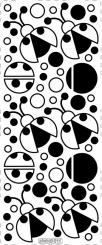 Stickerbogen Marienkäfer 100 x 230mm Silber Silber