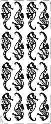 Stickerbogen Seepferdchen 100x230mm Silber Silber