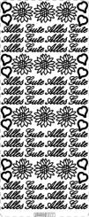 Stickerbogen Text: Alles Gute 100x230mm Gold Gold