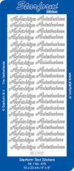 Stickerbogen Text DE: Aufrichtige Anteilnahme 100x230mm Gold Gold
