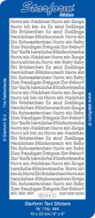 Stickerbogen Text DE: Geburt assorted 100x230mm Silber Silber