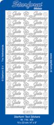 Stickerbogen Text DE: Gute Besserung 100x230mm Silber Silber