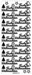 Stickerbogen Text: Frohe Weihnachten 100x230mm Gold Gold