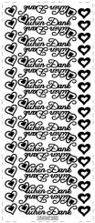 Stickerbogen Text: Herzlichen Dank 100x230mm 