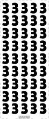 Stickerbogen Zahl 3 100 x 230mm 