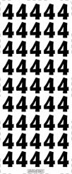 Stickerbogen Zahl 4 100 x 230mm 