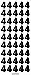 Stickerbogen Zahl 4 100 x 230mm Silber Silber