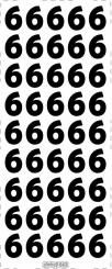 Stickerbogen Zahl 6 100 x 230mm 