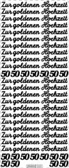 Stickerbogen Zur goldenen Hochzeit 100x230mm Gold Gold