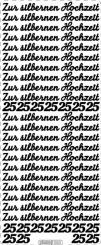 Stickerbogen Zur silbernen Hochzeit 100x230mm 