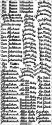 Stickerbogen versch. Glückwünsche 100x230mm Gold Gold
