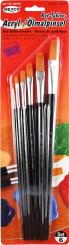 Synthetikpinsel 6er Set Flach Acryl/Ölmalpinsel 