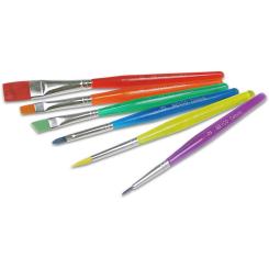 Synthetikpinsel Bunt Acrylgriffe im 6er Set Gr. 2 - 3 - 4 - 5 - 6 - 12 