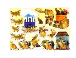 TBZ 3D Bogen geprägt - Katzen 