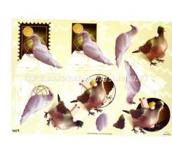 TBZ 3D Bogen geprägt - Tauben 