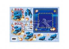 TBZ 3D Bogen geprägt mit Prickelmotiv Meereswelt 