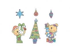 Tansparente Silikonstempel Bären Weihnachten Set 10 