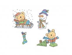 Tansparente Silikonstempel Bären Winter Weihnachten Set 10 