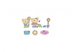 Tansparente Silikonstempel Bärenstempel Set 1 