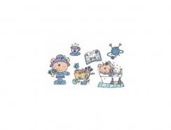 Tansparente Silikonstempel Bärenstempel Set 7 