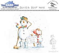 The Card Hut Clearstempel A6 - Snowboots: Santa Stop Here 