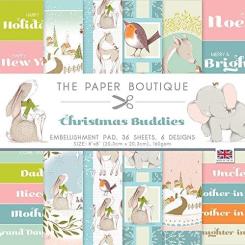 The Paper Boutique Embellishments Pad 36 Bögen 160gr - 20,3x20,3cm - Christmas Buddies 