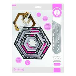 Tonic Studios Decor Stanzschablone 9tlg. - Maßgeschneiderte Rahmen - Hexagon Layering 