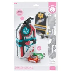 Tonic Studios Dimensions Stanzschablone 45tlg. - Luggage Tag Geschenkbox 