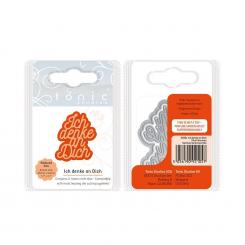 Tonic Studios Stanz & Prägeschablone 2tlg. - Deutsche Texte - Ich denke an Dich 