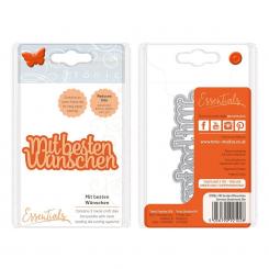 Tonic Studios Stanz & Prägeschablone 2tlg. - Deutsche Texte - Mit besten Wünschen 