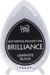 Tsukineko Brilliance Dew Drops Stempelkissen Graphite Black / Schwarz Graphite Black / Schwarz