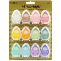 Tsukineko Versa Magic Chalk Dew Drops Stempelkissen 12er Set - Spring Flowers 